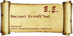 Baczoni Erzsébet névjegykártya