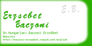 erzsebet baczoni business card